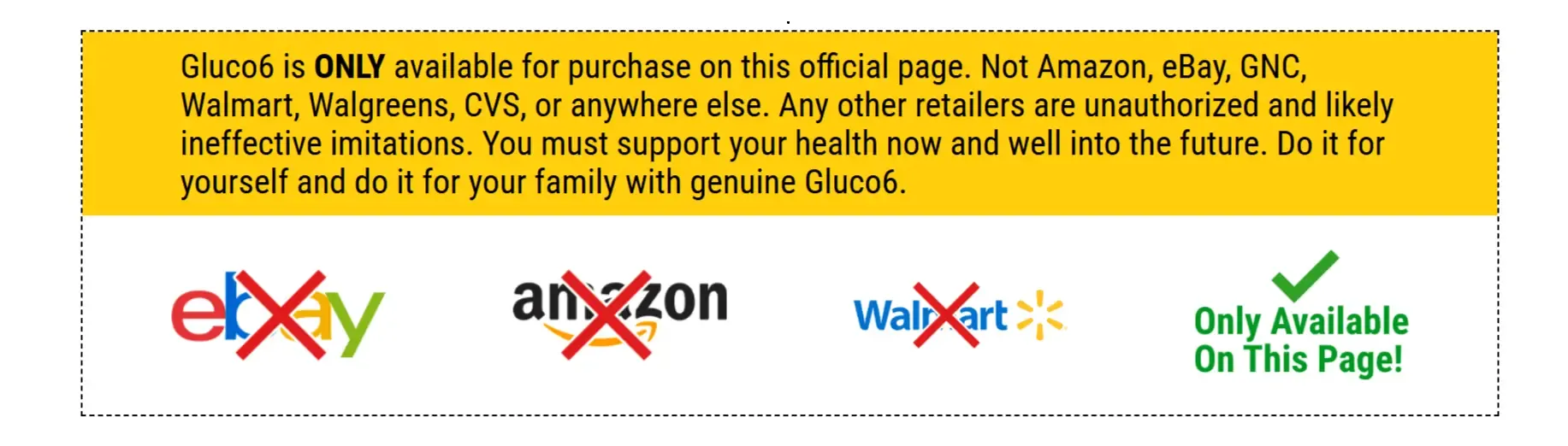Gluco6 is ONLY available for purchase on this official page